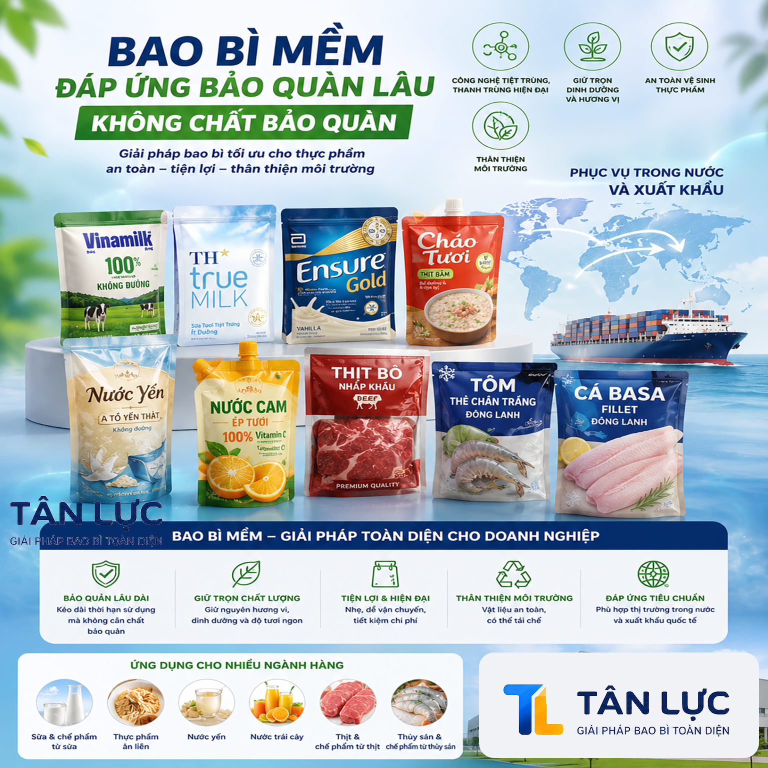 Bao bì mềm bảo quản lâu, an toàn cho thực phẩm